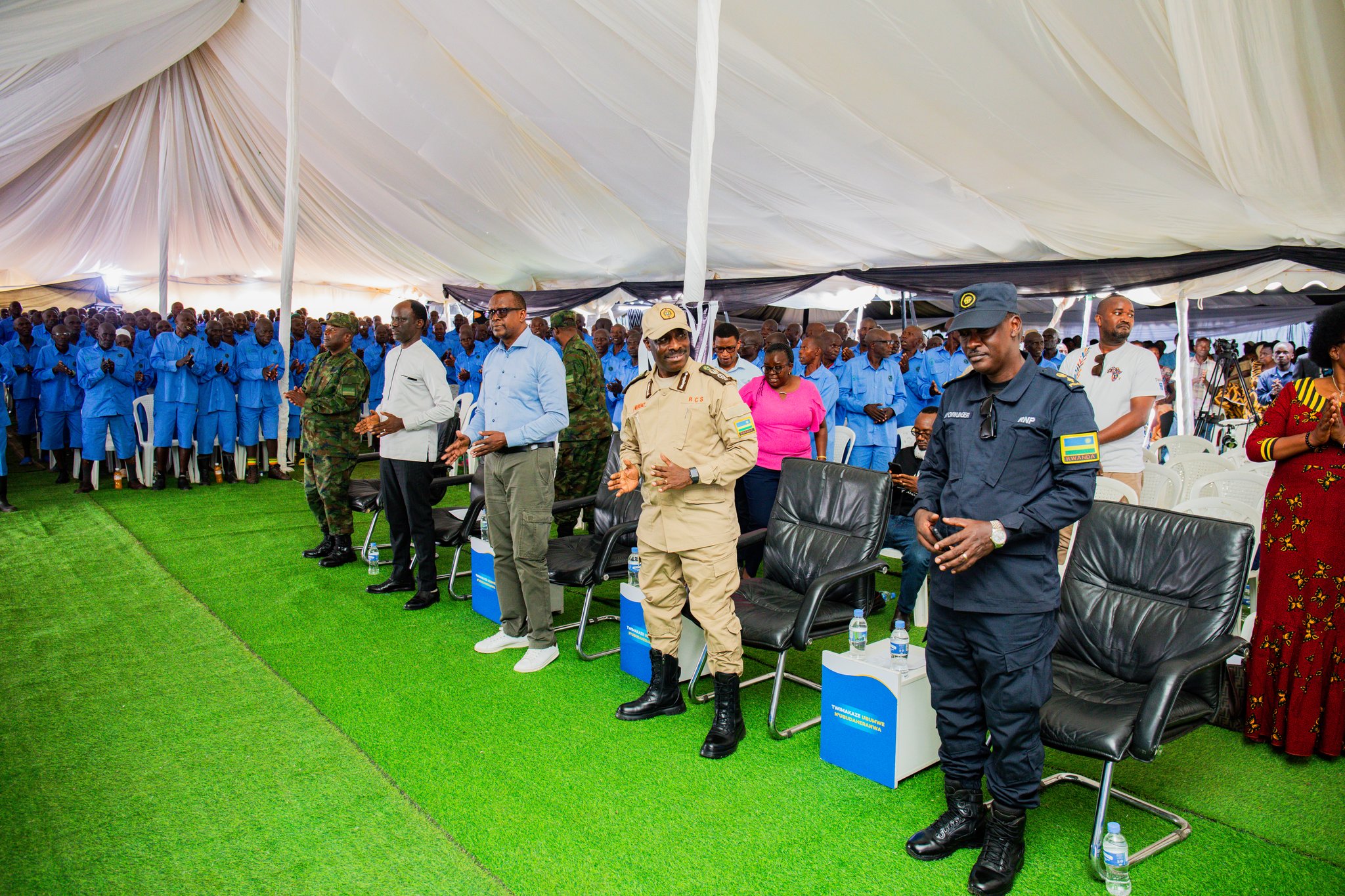 Closing the 6th Phase of training for inmates preparing to complete their sentences for crimes related to the Genocide against the Tutsi 1994 in Nyamasheke CF.